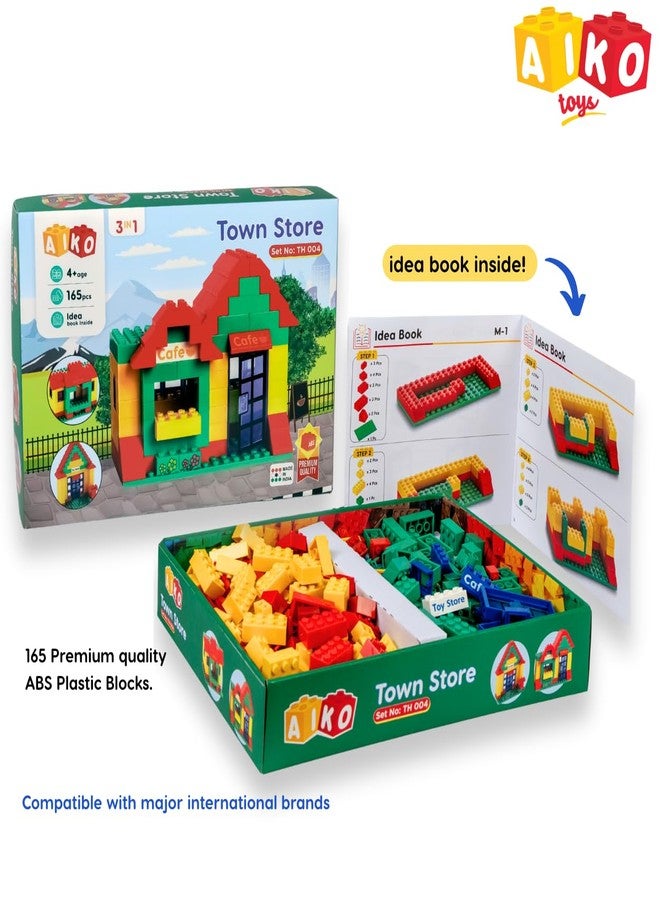 AIKO Town Store Set No.4 | 164 Pcs ABS Plastic Building Blocks| Multi-Colour Construction Toy for Kids | Learning & Educational Blocks with Idea Booklet | Best Gift for Boys & Girls 4+ - Image 2